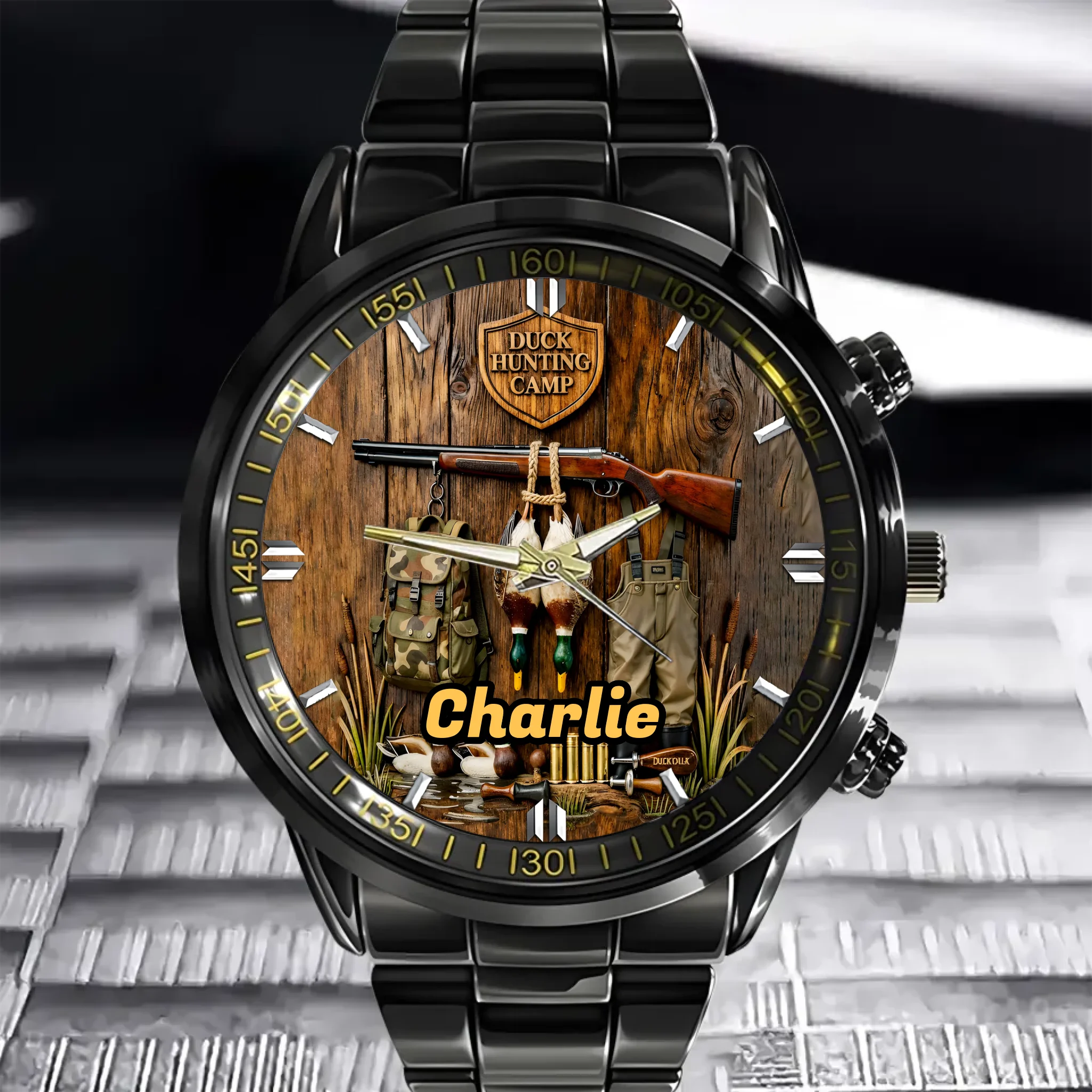 Duck Hunting Season Customized Watch - Personalized Name - Gift For Hunter, Hunting Enthusiast