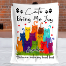 Cats Bring Me Joy Humans Make My Head Hurt - Personalized Name Blanket - Gift For Cats Lovers, Cats Owners