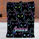 Custom Blanket with Fluorescent-Edged Animal Patterns - Personalized Name - Gift For Friends