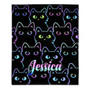 Custom Blanket with Fluorescent-Edged Animal Patterns - Personalized Name - Gift For Friends