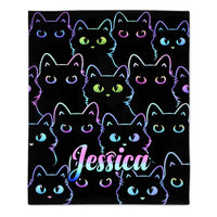 Custom Blanket with Fluorescent-Edged Animal Patterns - Personalized Name - Gift For Friends