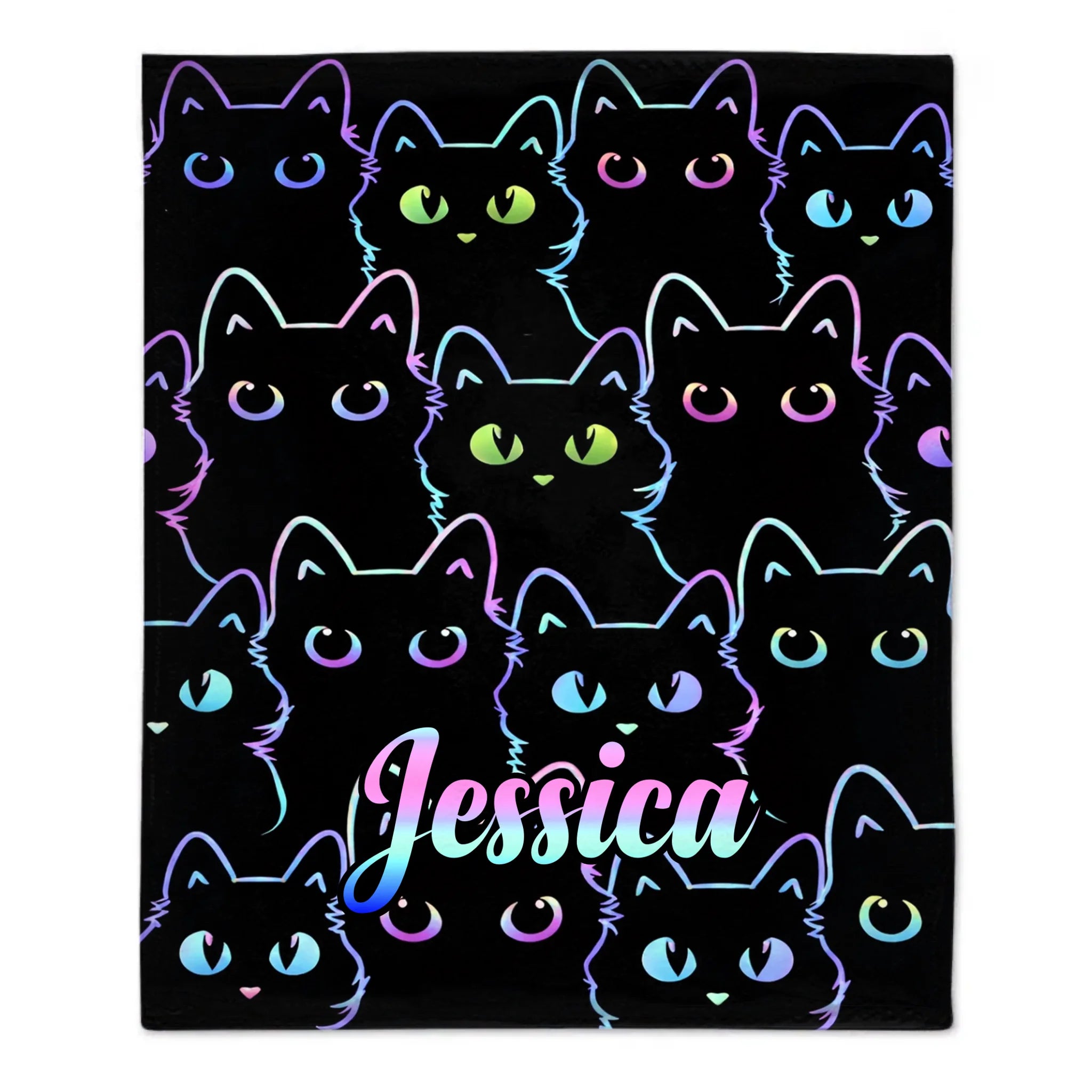 Custom Blanket with Fluorescent-Edged Animal Patterns - Personalized Name - Gift For Friends