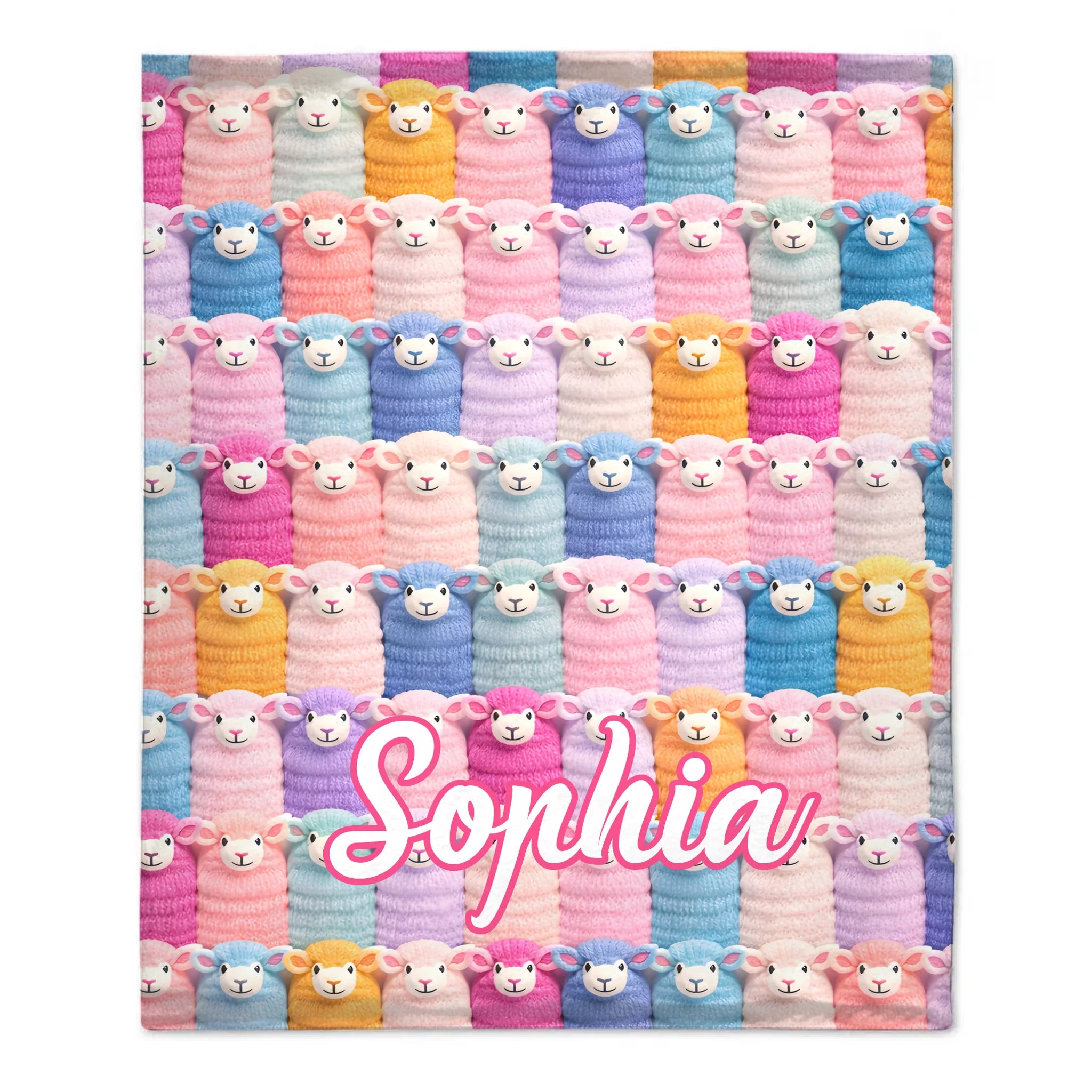 Colored Sheep Custom Blanket - Personalized Name - Gift For Sheep Lover