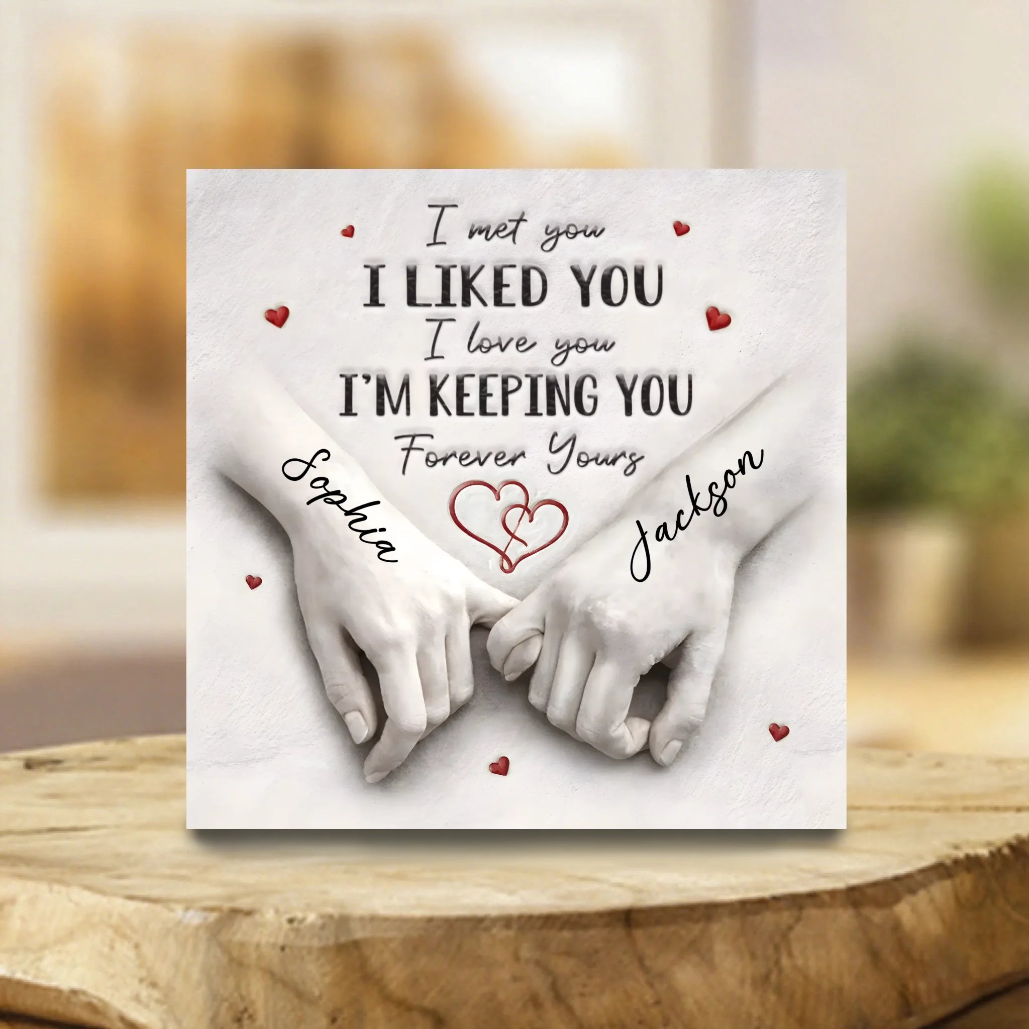 Met You, Liked You, Love You Customized Acrylic - Personalized Names Acrylic Plaque - Anniversary Wedding Gifts For Husband/Wife, Him/Her
