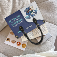 In A World Of Book Worms Be A Book Dragon - Personalized Name Tote Bag - Gift For Book Lovers