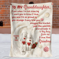 Customized Love Letter Blanket for My Granddaughter - Personalized Signature, Names - Gift for the Granddaughter