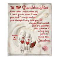 Customized Love Letter Blanket for My Granddaughter - Personalized Signature, Names - Gift for the Granddaughter
