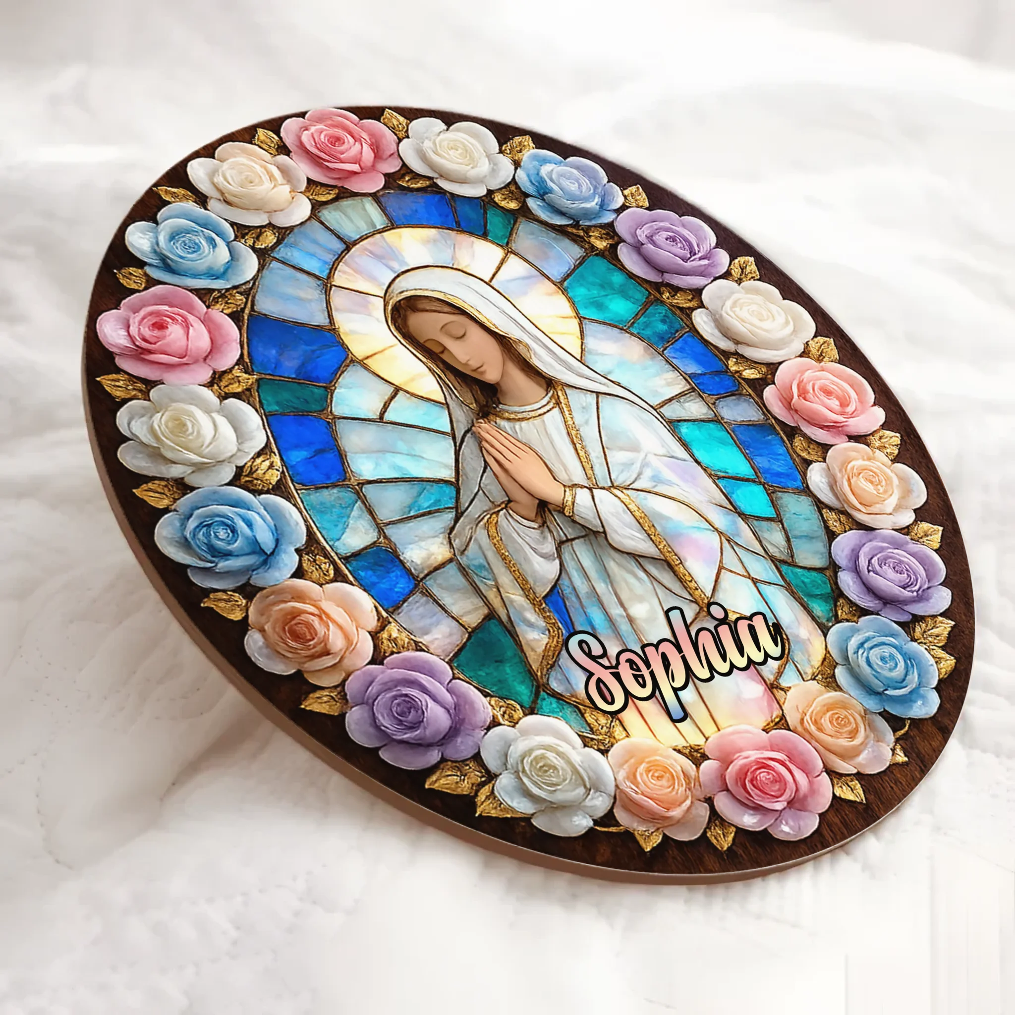 Protected Customized Decorative Wooden Doorplates - Personalized Door Sign with Name - Faith-based Christian Gift