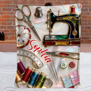 Love Sewing Customized Blanket - Personalized Name - Gift For Tailor, Sewing Enthusiast