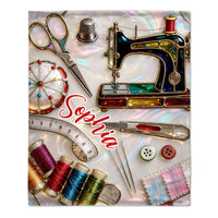 Love Sewing Customized Blanket - Personalized Name - Gift For Tailor, Sewing Enthusiast