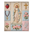 Custom Virgin Mary Guardian Blanket - Personalized Name Prayer Blanket - Gifts for Catholics, Christians, Moms, Grandma