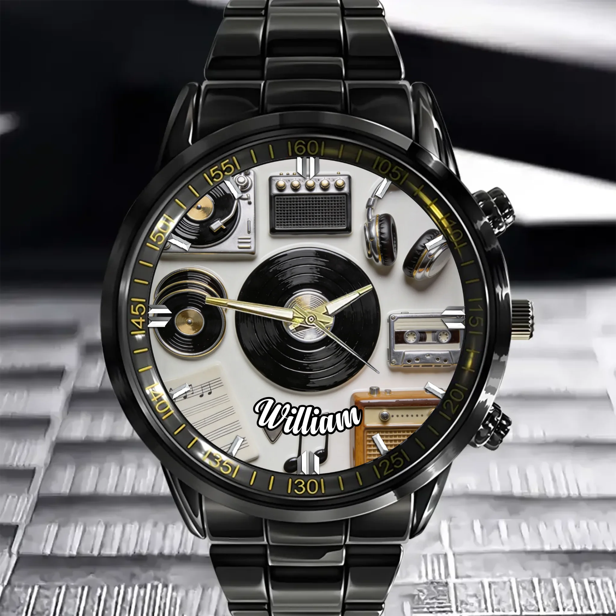 Custom Vinyl Record Watch - Personalized Name Watch - Gifts for Record Collectors, DJs, Music Lovers