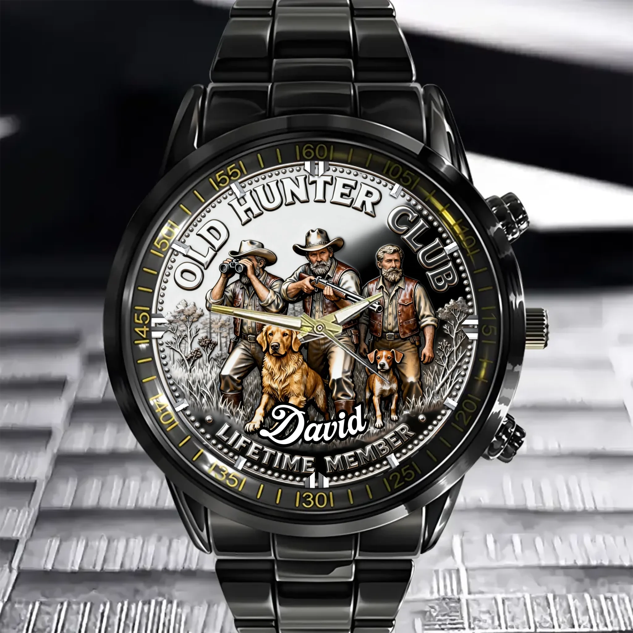 🦌Old Hunter Club Customized Watch - Personalized Name – Gift For Hunter, friends, Hunting Enthusiast