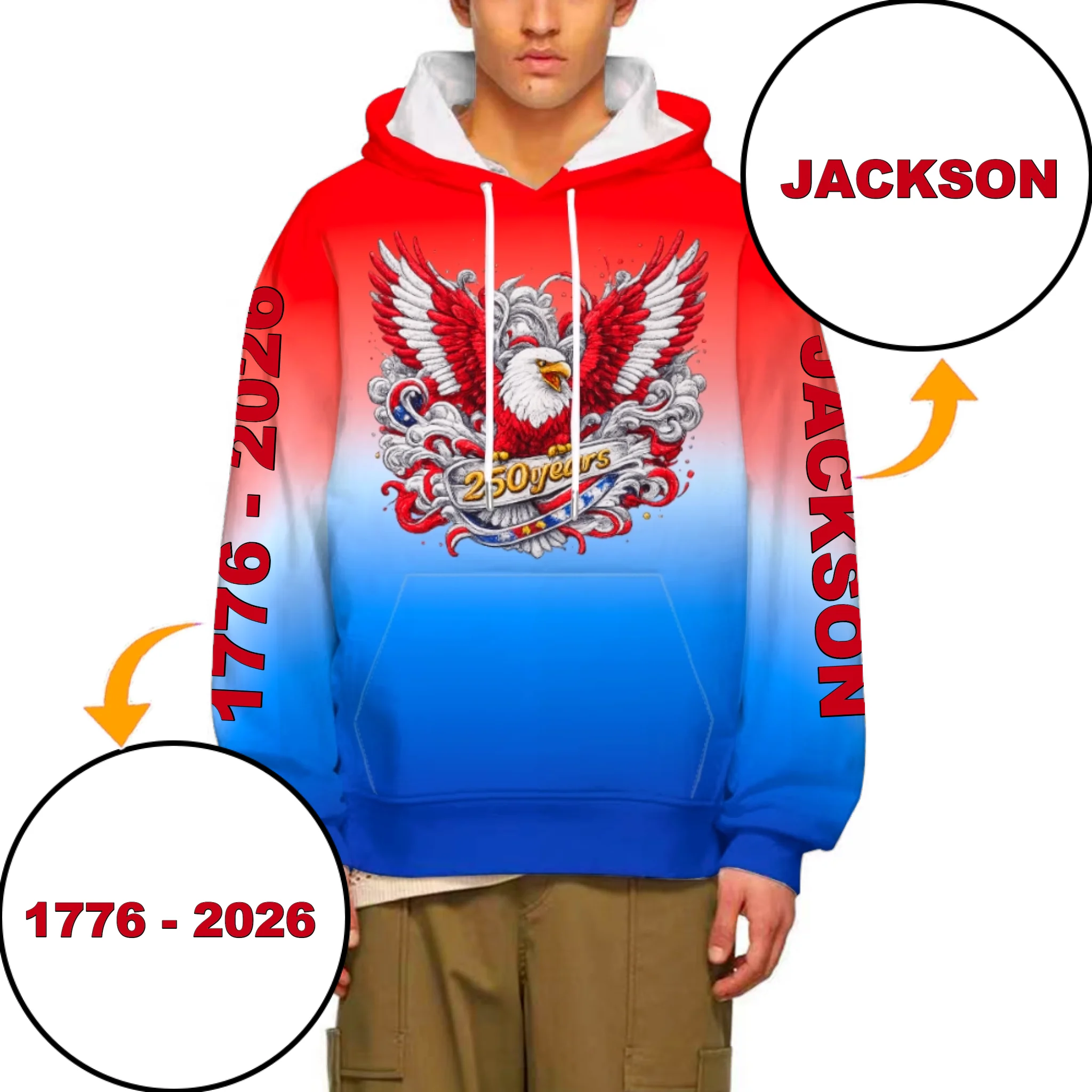 American 250th Anniversary Customized Clothing - Personalized Name - Gift For Patriots, Proud Americans