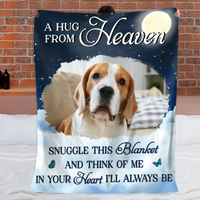 Pet Memorial Sympathy Custom Photo Quilt Blanket – Personalized Text and Photo – Sympathy Gift for Dogs, Cats, Pets