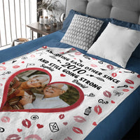 Annoying Each Other Since And Still Going Strong Custom Blanket – Personalized Photo And Names – Commemorative Gift For Couple, Him/Her