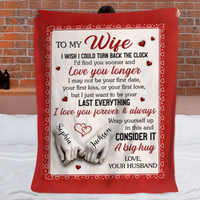 Custom Letter Blanket – Personalized Quote, Title And Names – Anniversary Wedding Gifts For Husband/Wife, Him/Her