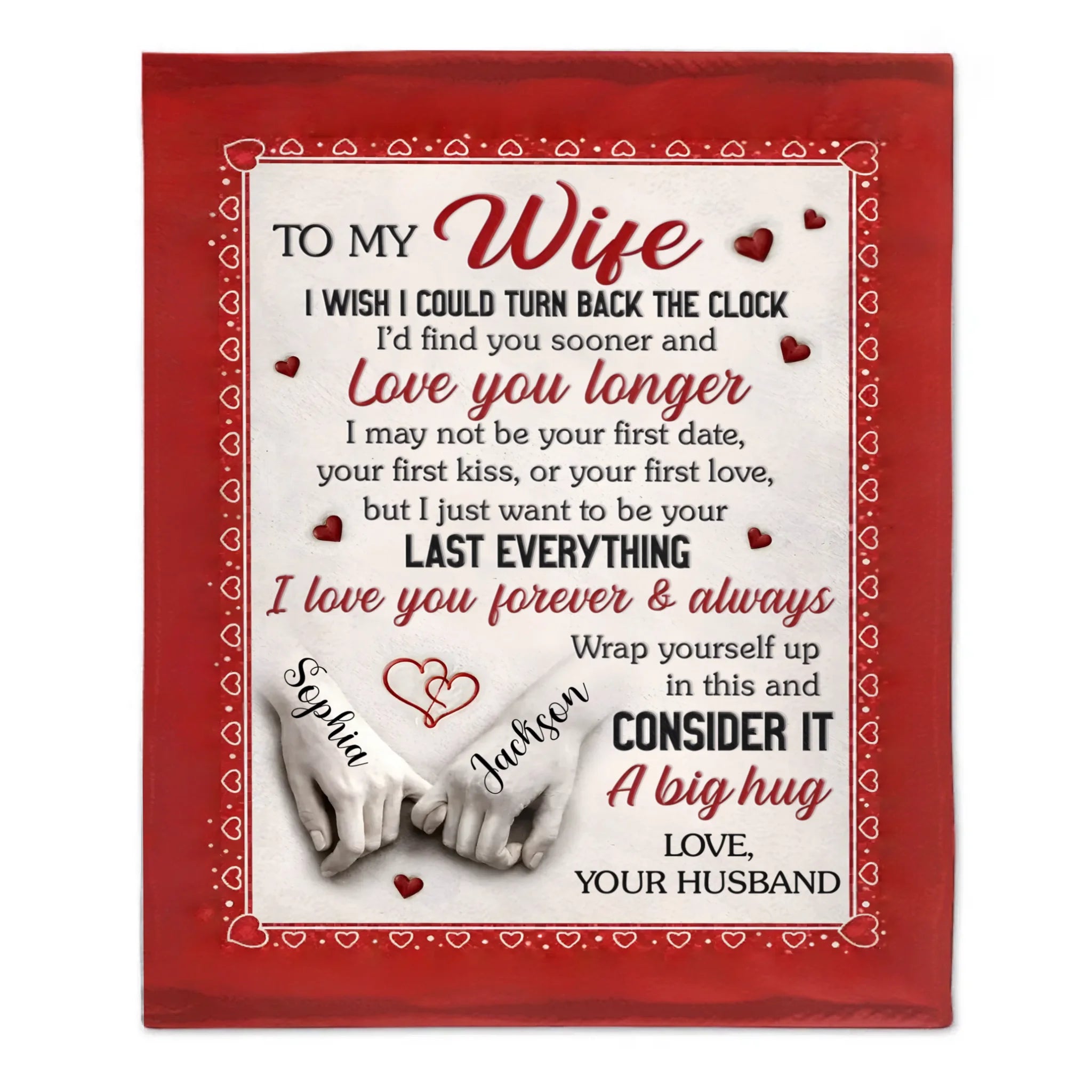 Custom Letter Blanket – Personalized Quote, Title And Names – Anniversary Wedding Gifts For Husband/Wife, Him/Her