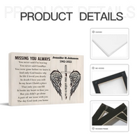 Missing You Always Customized Wall Painting - Personalized Name and Year Canvas Poster - Memorial Mourning Gift For Relatives