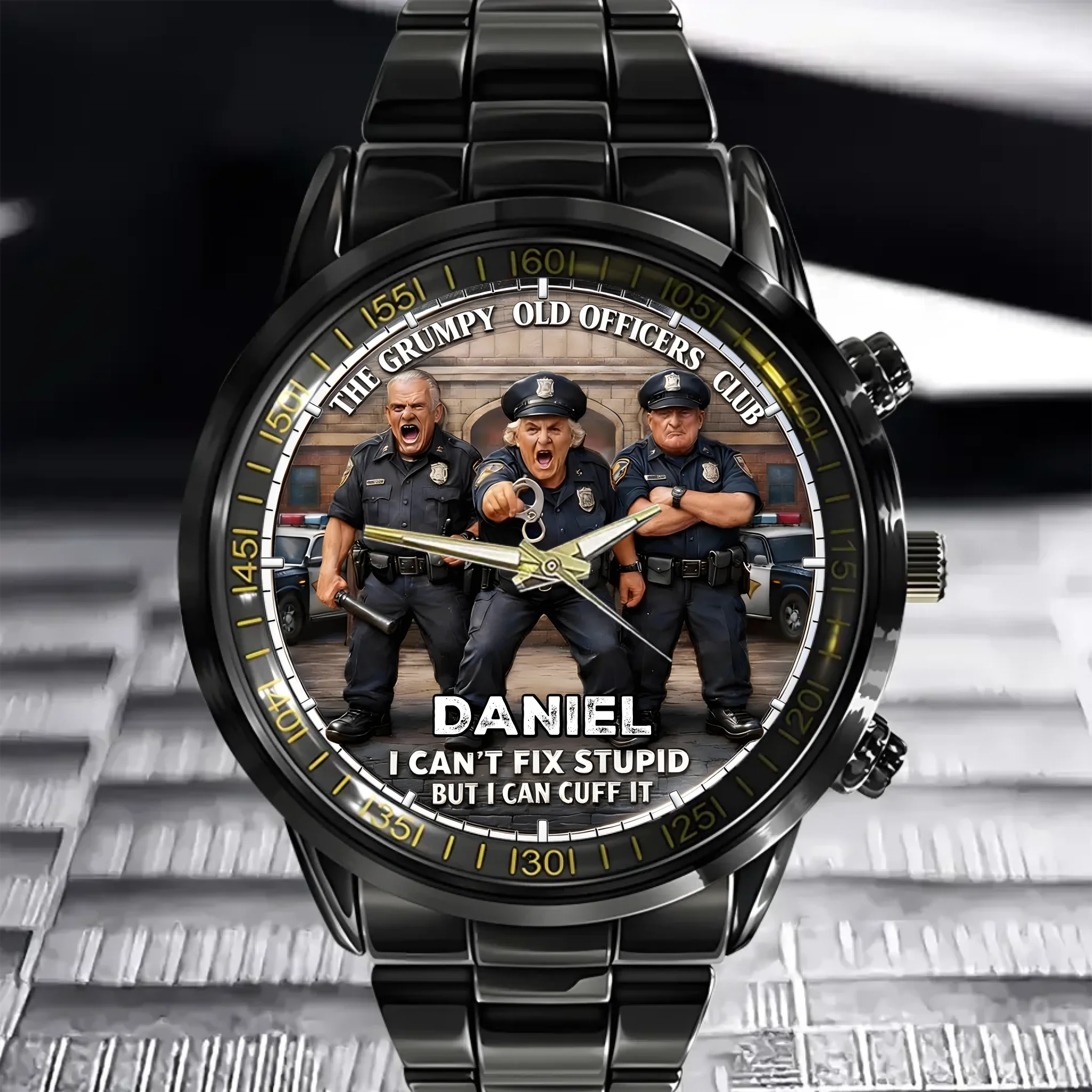 The Grumpy Old Police Officer Club Customized Watch - Personalized Name - Gift For Police