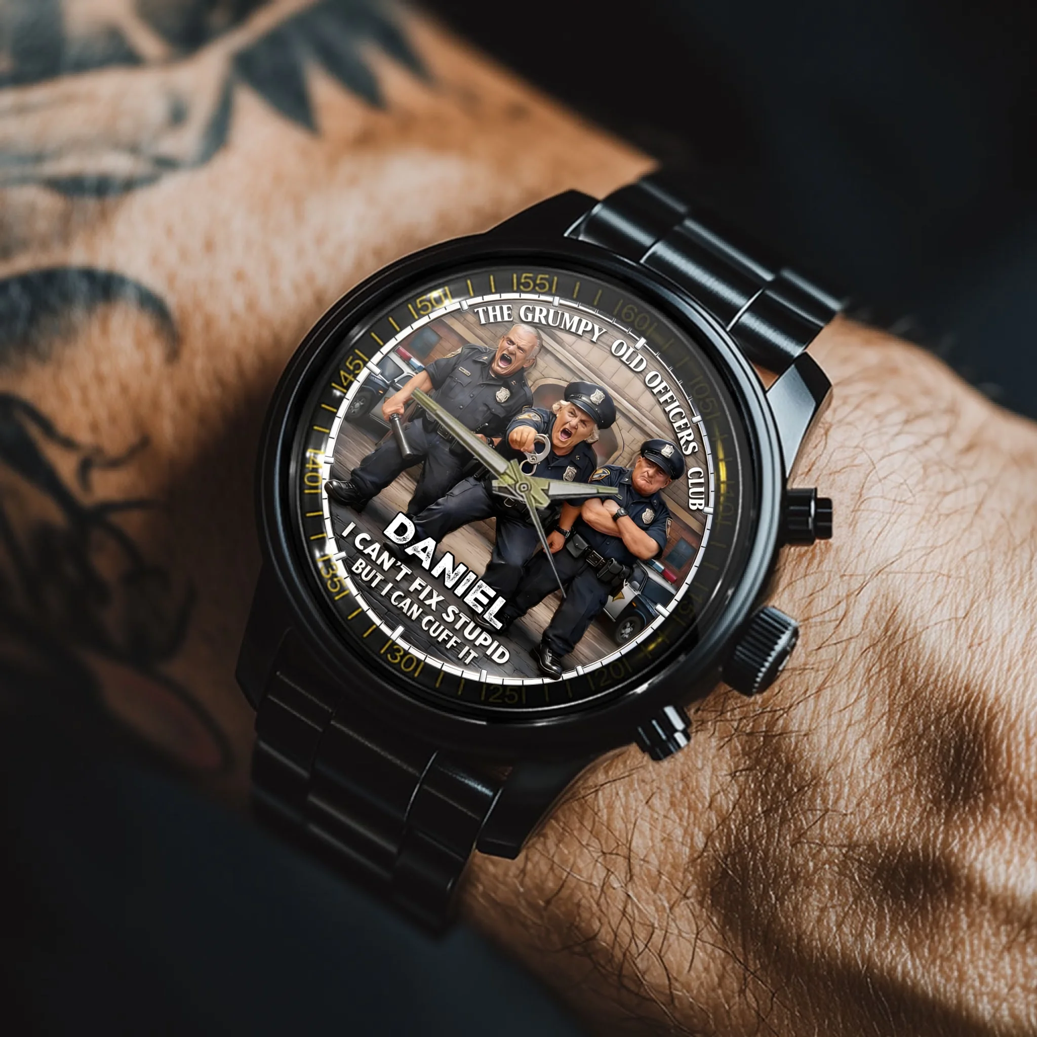 The Grumpy Old Police Officer Club Customized Watch - Personalized Name - Gift For Police