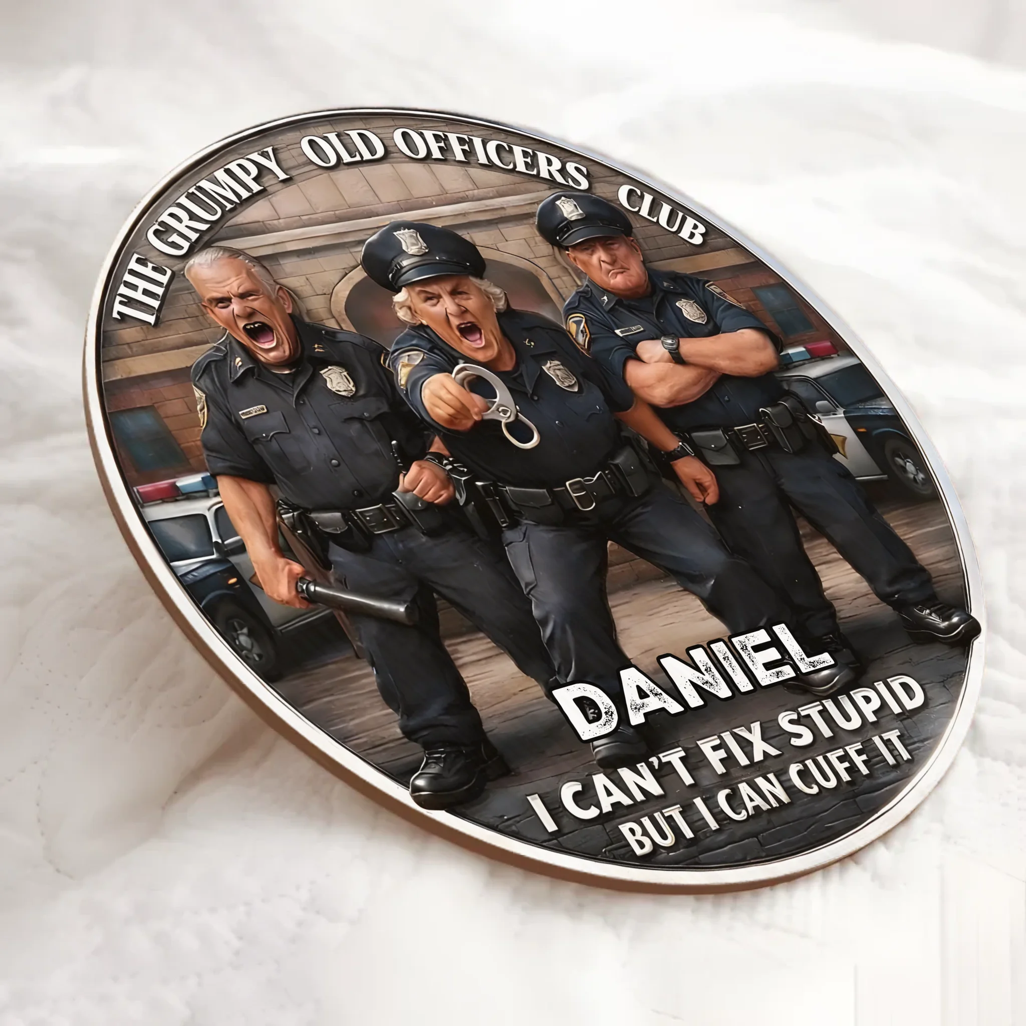 The Grumpy Old Police Officer Club Wooden Doorplates - Personalized Door Sign with Name - Gifts For Police