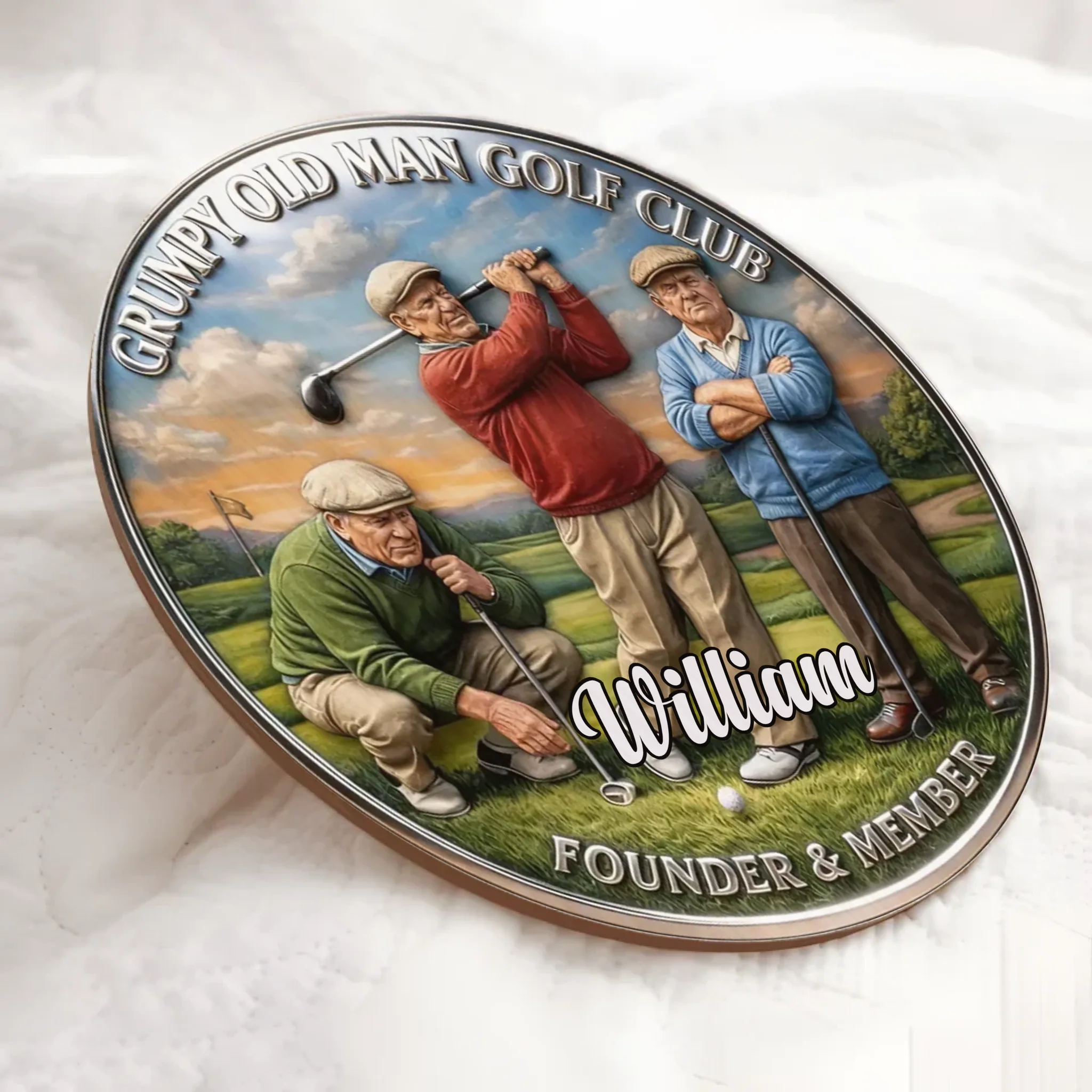 Grumpy Old Man Golf Club Customized Wooden Doorplates - Personalized Name - Gift For Golf Enthusiasts