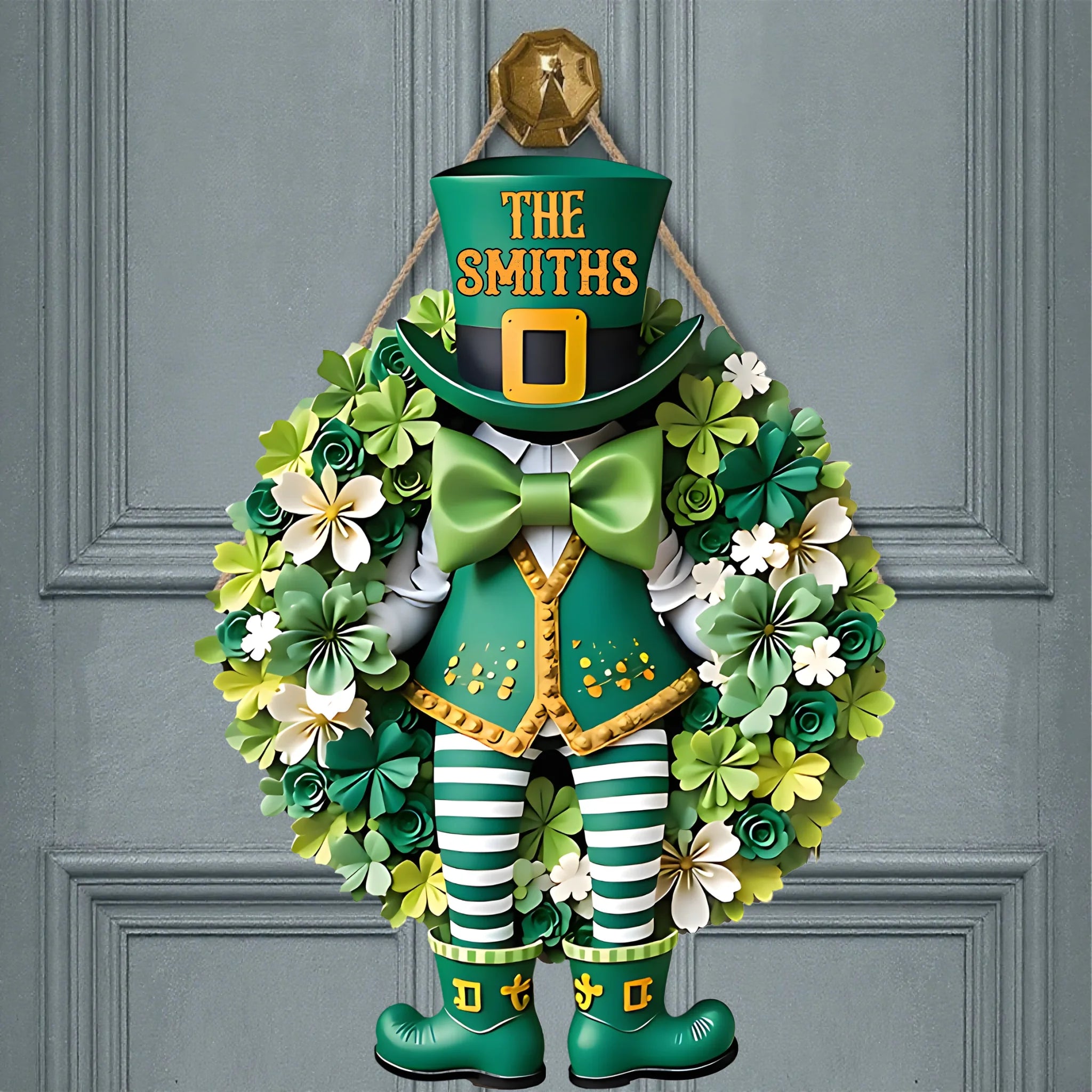 St. Patrick's Day Entrances Decoration Customized Wooden Sign - Personalized Name - Special Holiday Gift