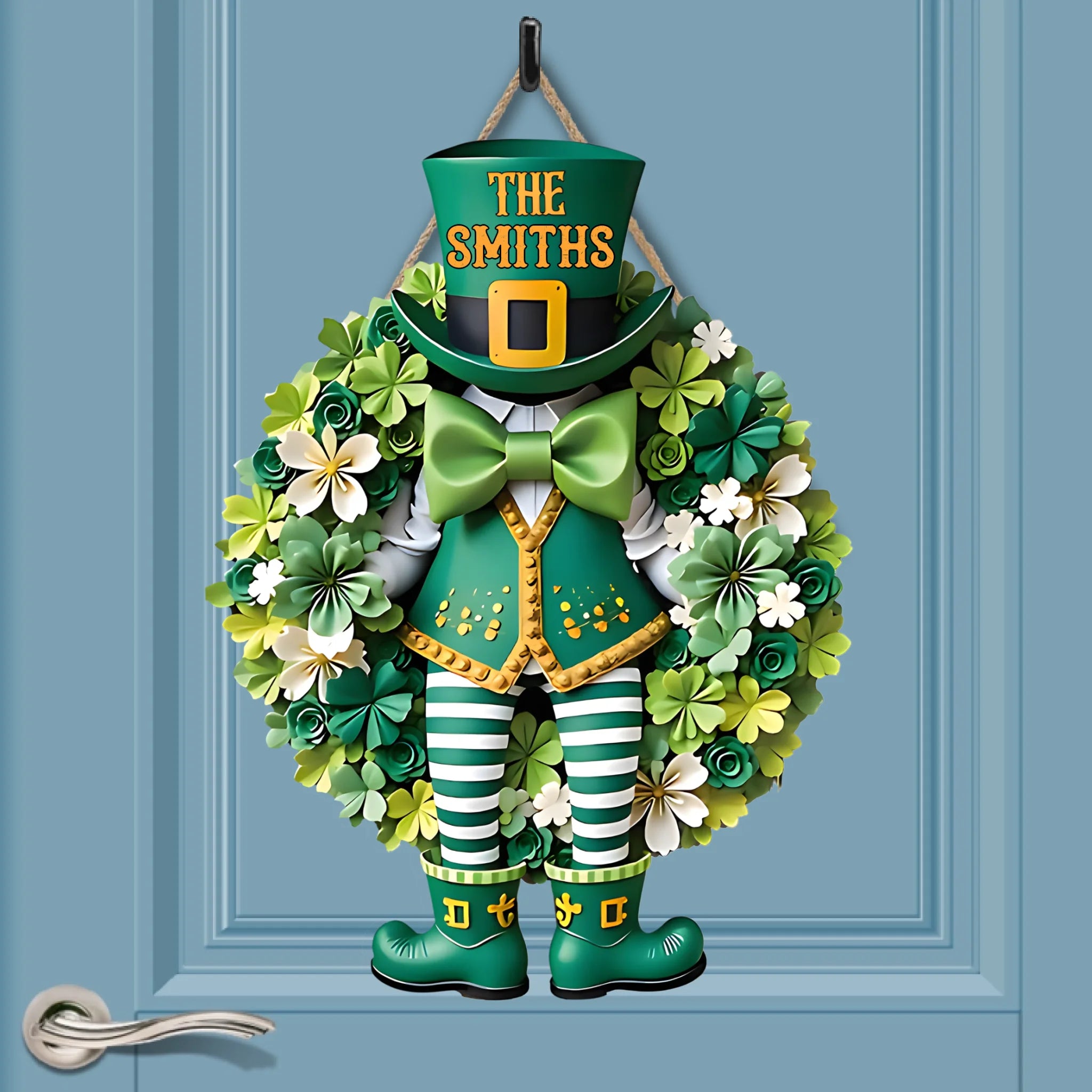 St. Patrick's Day Entrances Decoration Customized Wooden Sign - Personalized Name - Special Holiday Gift