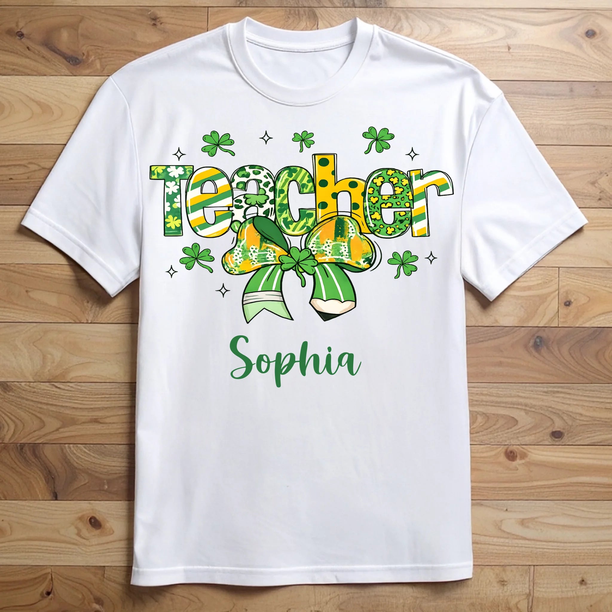 St Patrick's Day Teacher Customized Clothing - Personalized Name - Holiday Celebration Gift