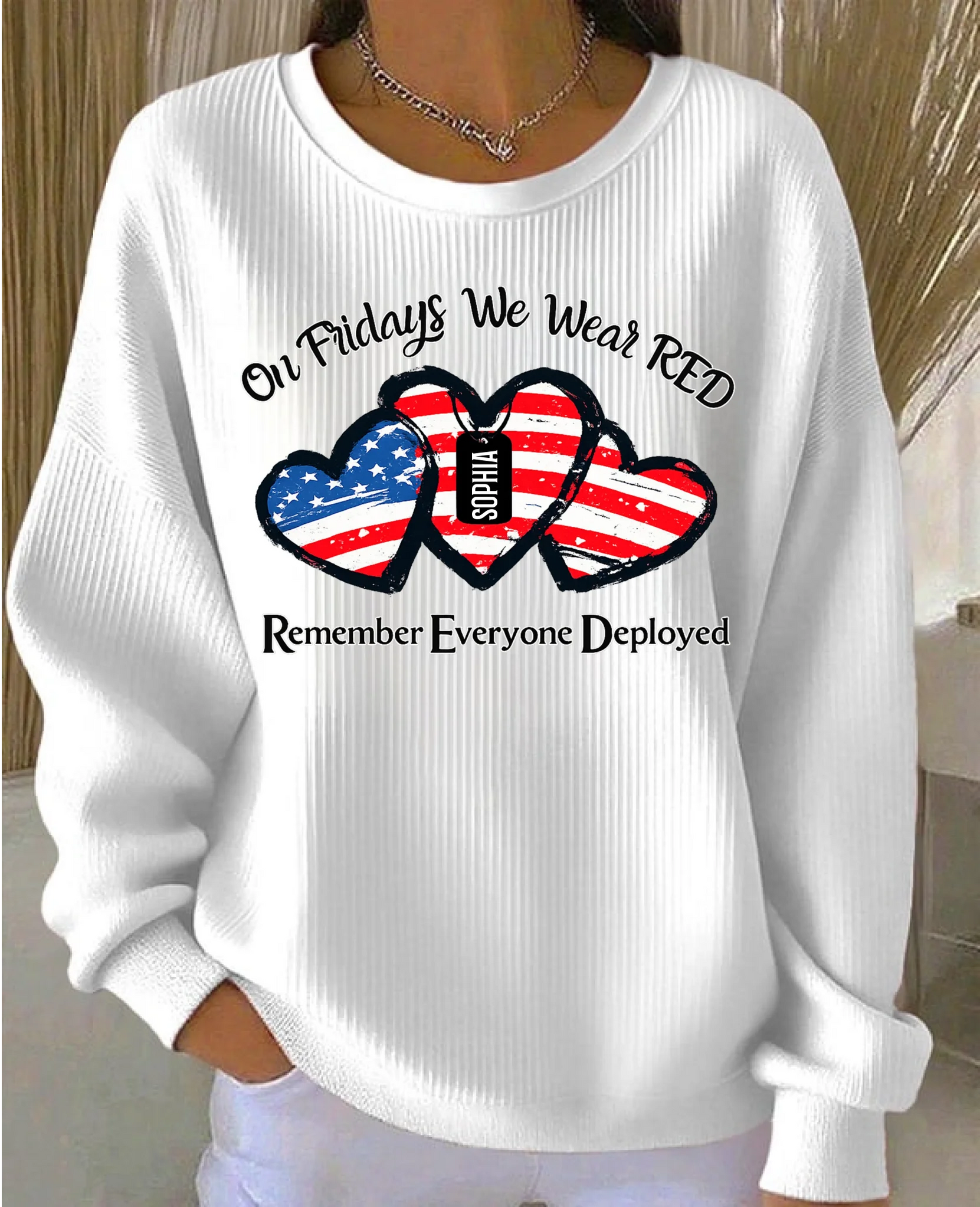 On Friday We Wear Red Print Customized Apparel - Personalized Name - Gift For Soldiers, Military Wives, Proud Families