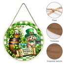 St Patrick's Day Pet Wreath Customized Wooden Doorplates - Personalized Name Door Sign - Pet Lovers' Festival Celebration Decoration Gifts