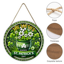 St. Patrick's Day Shamrock Wreath Customized Wooden Doorplates - Personalized Name Door Sign - Gift For Family, Best Friends, Irish Lovers, Holiday Decor Lovers