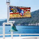 Custom God Bless America 250 Years Flag - Personalized Name, Years And Branch Patriotic Flag - Gift for Veterans, Patriots, Military Families