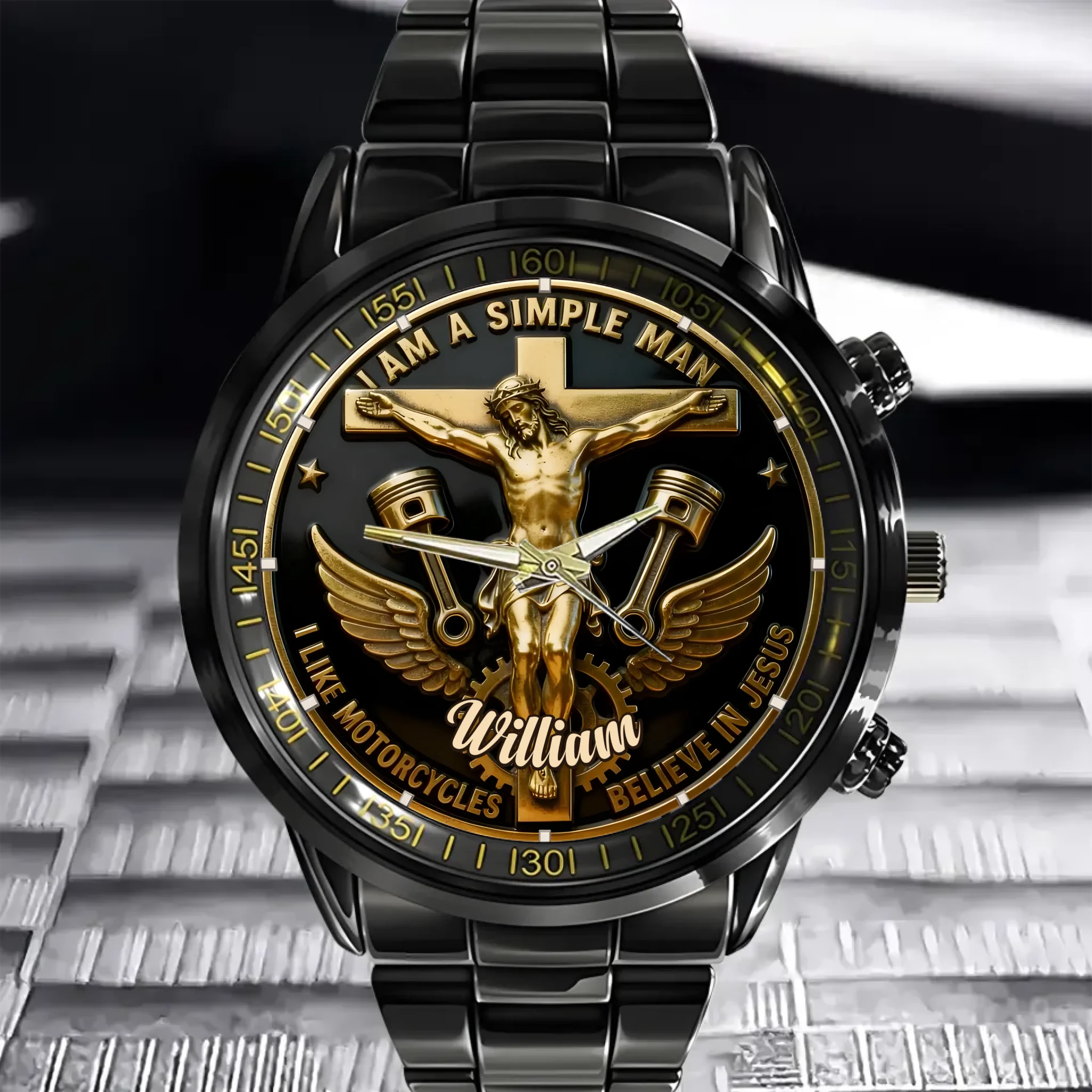 Old Bastards Motorcycles Club Customized Watch - Personalized Name - Gift For Bikers, Christians, Motorcycle Lovers