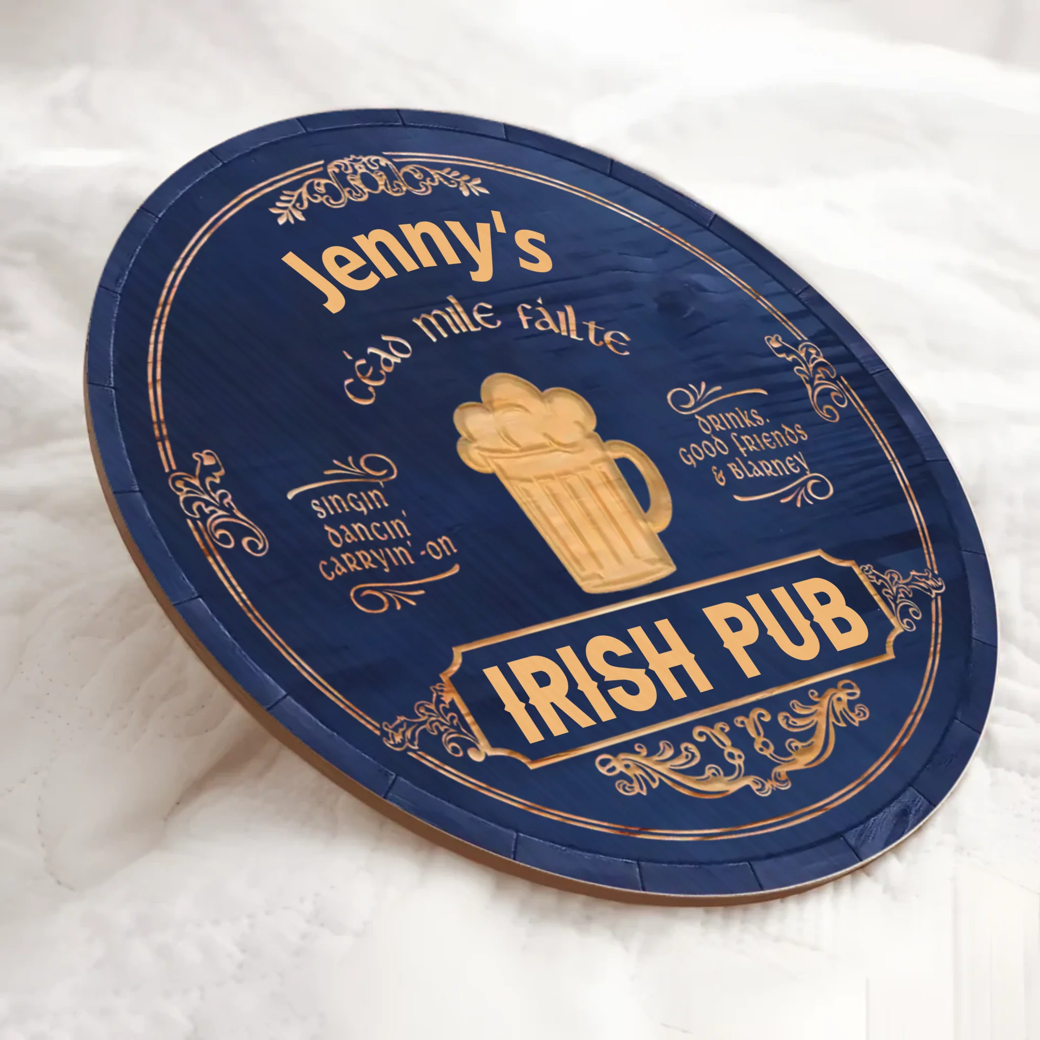 Irish Pub, Clover Sign Customized Wooden Doorplates - Personalized Name And Text - St. Patrick's Day Decor