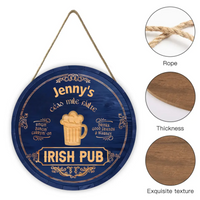 Irish Pub, Clover Sign Customized Wooden Doorplates - Personalized Name And Text - St. Patrick's Day Decor