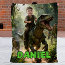 Dinosaur / Spider / Unicorn / Mermaid Theme Customized Photo Blanket - Personalized Photos and Names of Children - Gift for Children, Kids, Grandchildren