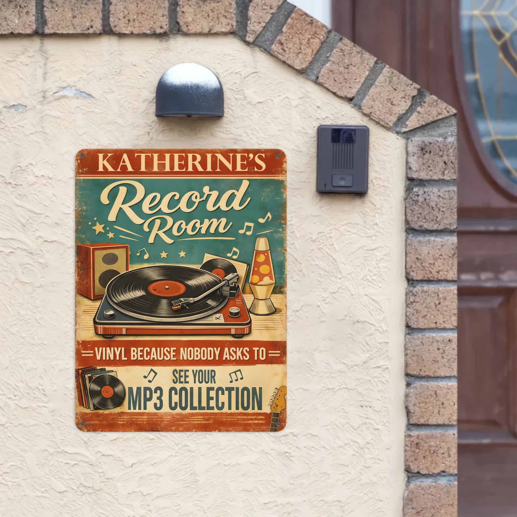 Record Room Vinyl Collection Customized Painting - Personalized Name Metal Sign - Gift For Music Lovers