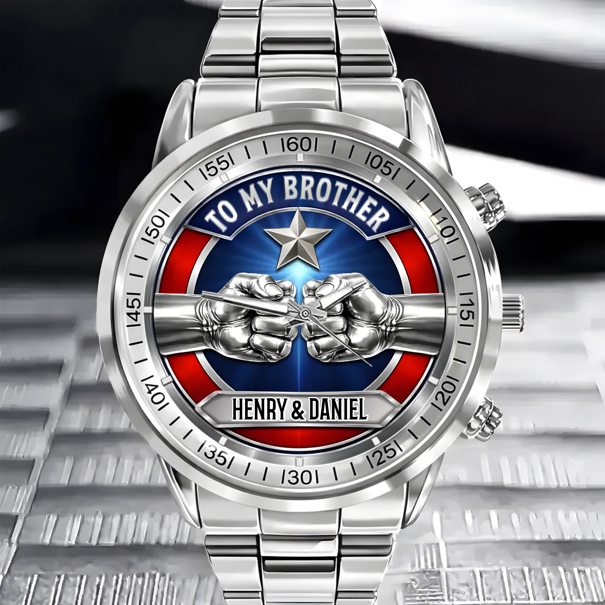 One Soul, Two Brothers Customized America 250th Anniversary Watch - Personalized Name - Gift For Veterans, Soldiers