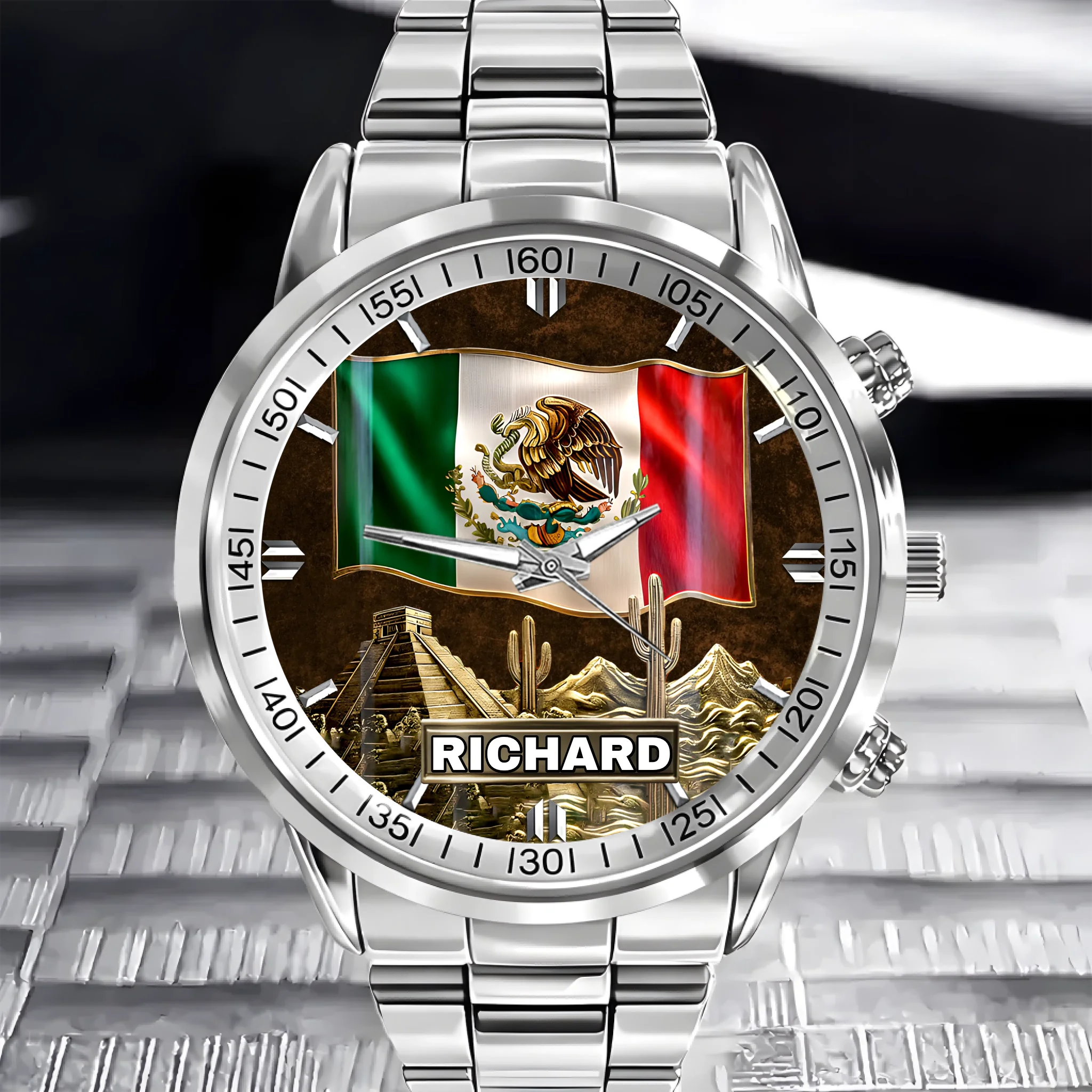 Proud Mexican Customized Watch – Emblem Dial with Custom Name