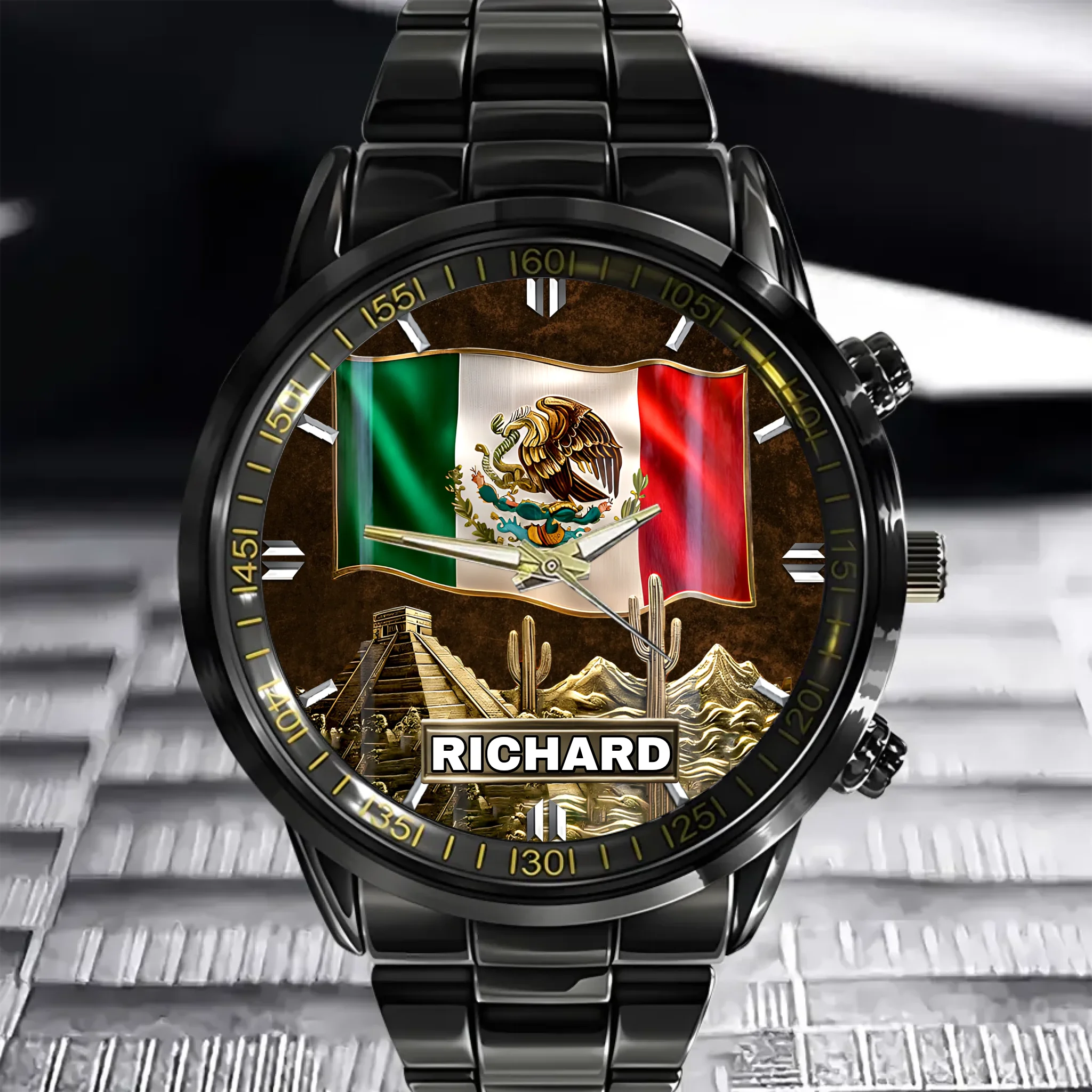 Proud Mexican Customized Watch – Emblem Dial with Custom Name