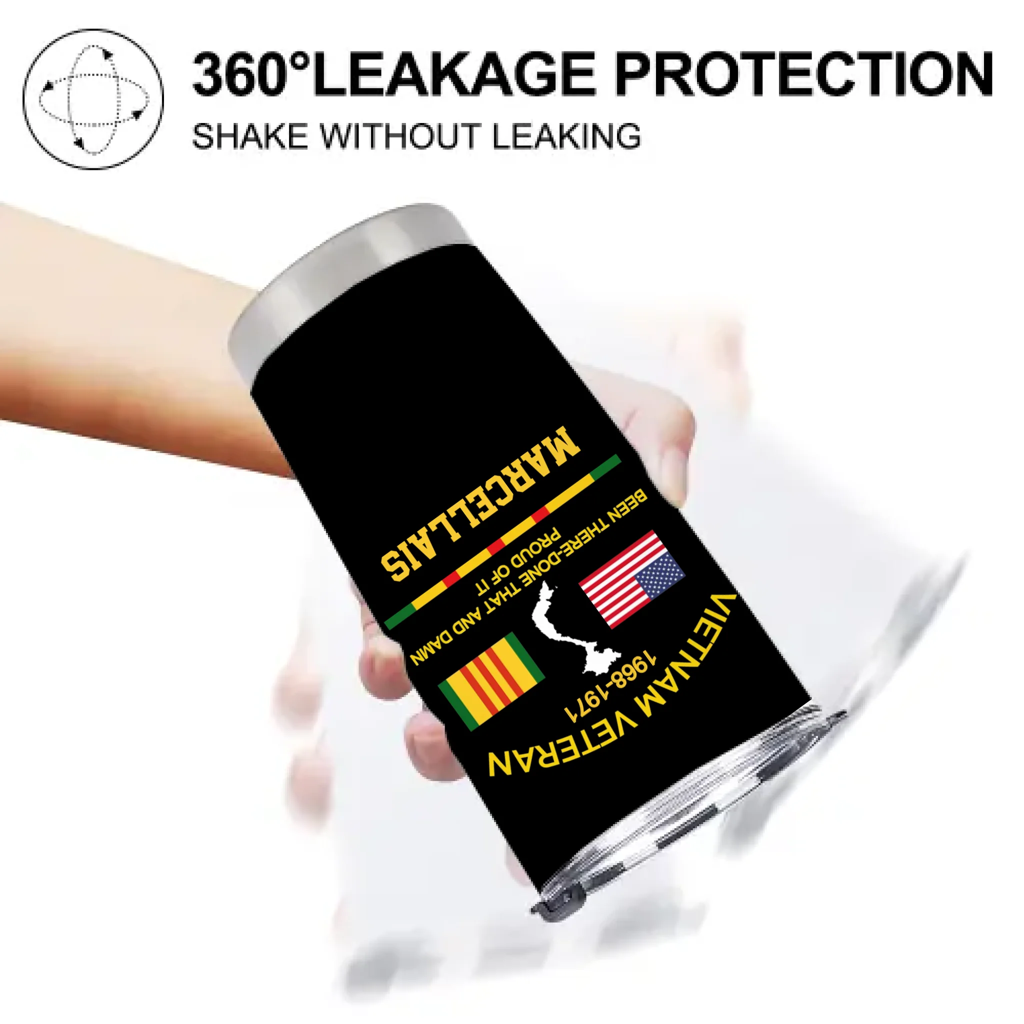 Customized Been There Done That And Damn Proud Of It Vietnam Veteran Thermos Cup - Personalized Name And Year/Period - Gifts For Veterans, Soldiers