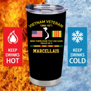 Customized Been There Done That And Damn Proud Of It Vietnam Veteran Thermos Cup - Personalized Name And Year/Period - Gifts For Veterans, Soldiers
