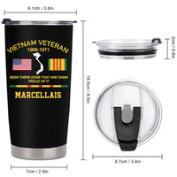 Customized Been There Done That And Damn Proud Of It Vietnam Veteran Thermos Cup - Personalized Name And Year/Period - Gifts For Veterans, Soldiers