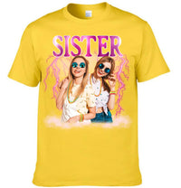 Customized SISTERS Photo Clothing - Personalized Title And Photo Shirt - Gift for Best Friends & Sisters