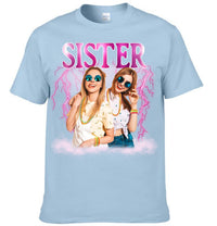 Customized SISTERS Photo Clothing - Personalized Title And Photo Shirt - Gift for Best Friends & Sisters