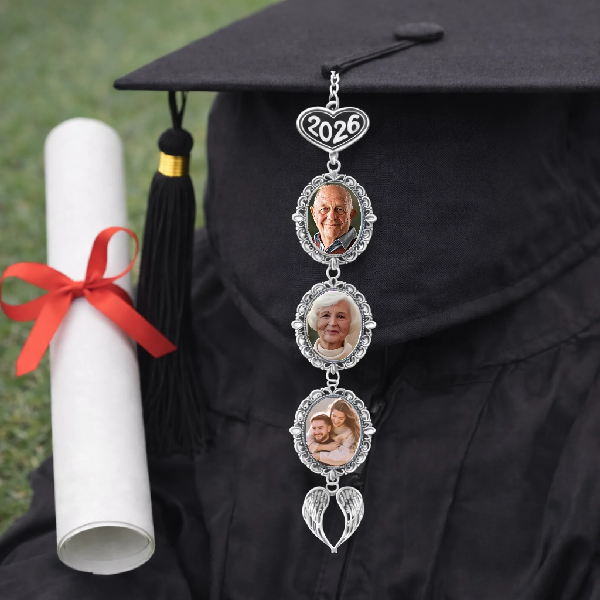 Customized Graduation Tassel Photo Charm - Personalized Photo Graduation Cap Pendant - Graduation Season Gifts