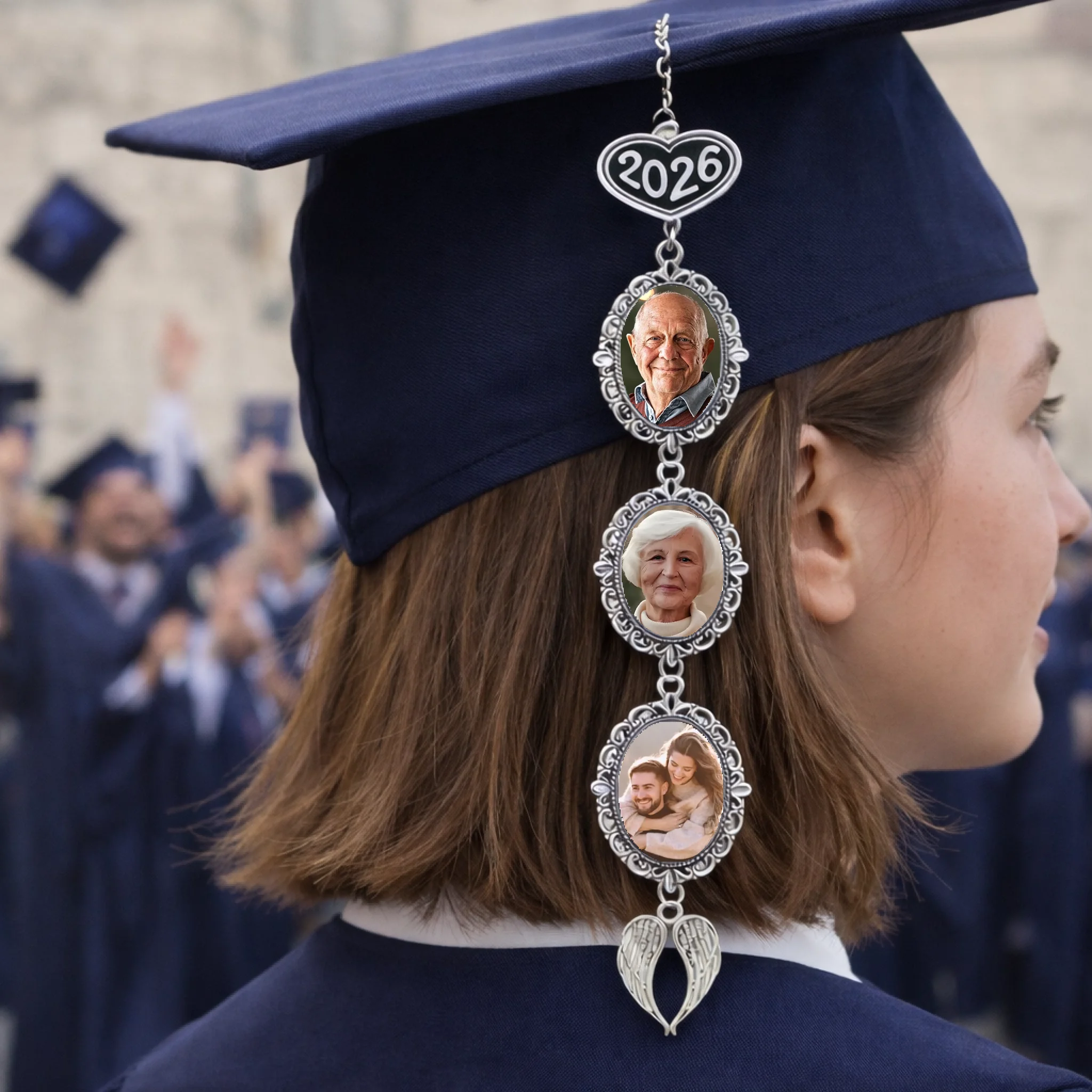 Customized Graduation Tassel Photo Charm - Personalized Photo Graduation Cap Pendant - Graduation Season Gifts