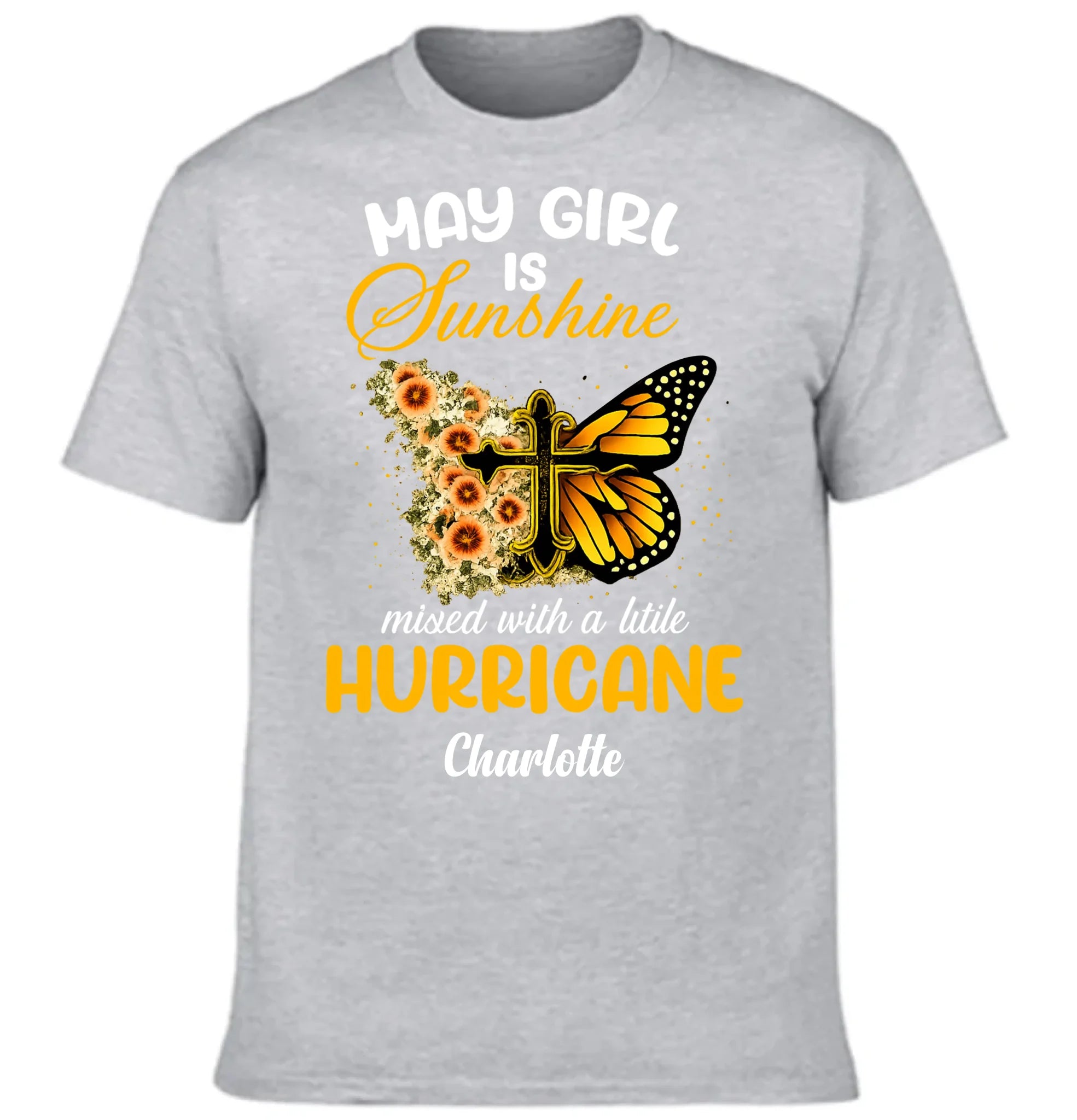MAY Girls is Sunshine mixed with a little HURRICANE Customized Clothing – Personalized Name - Gift For Hers